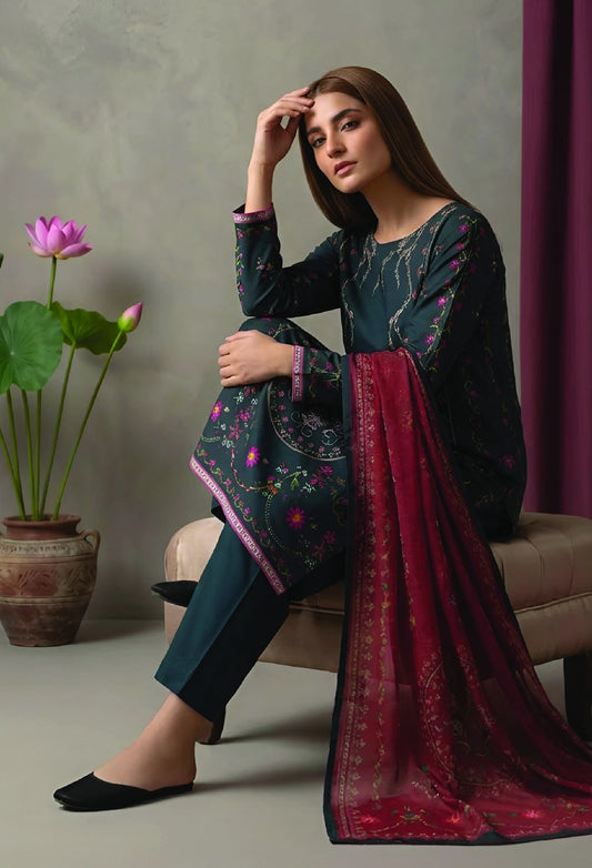 Digital Printed 3PC Lawn Suit-ZR123