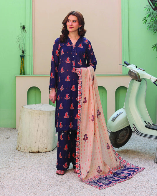 Printed Lawn 3PC-Stitched