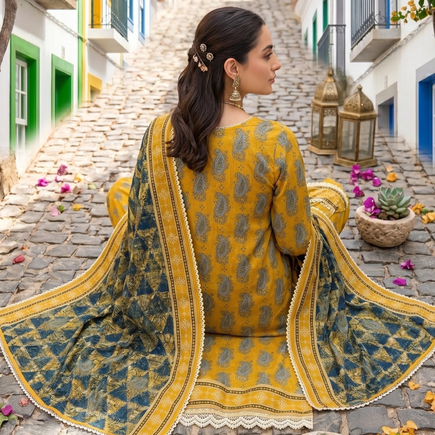 Printed Lawn 3 Piece Suit-ZR202