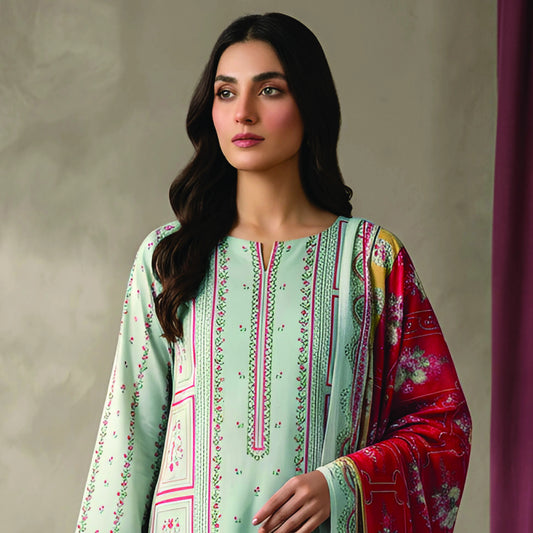 Digital Printed 3PC Lawn Suit-ZR117