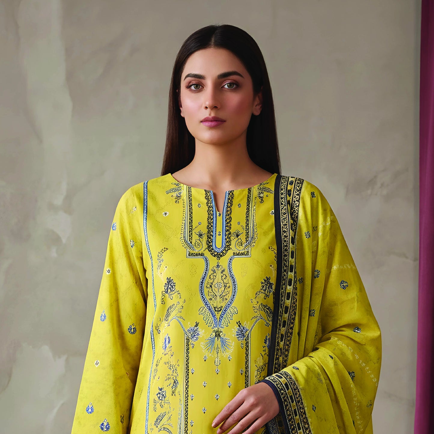 Digital Printed 3PC Lawn Suit-ZR114
