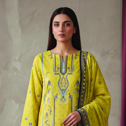 Digital Printed 3PC Lawn Suit-ZR114