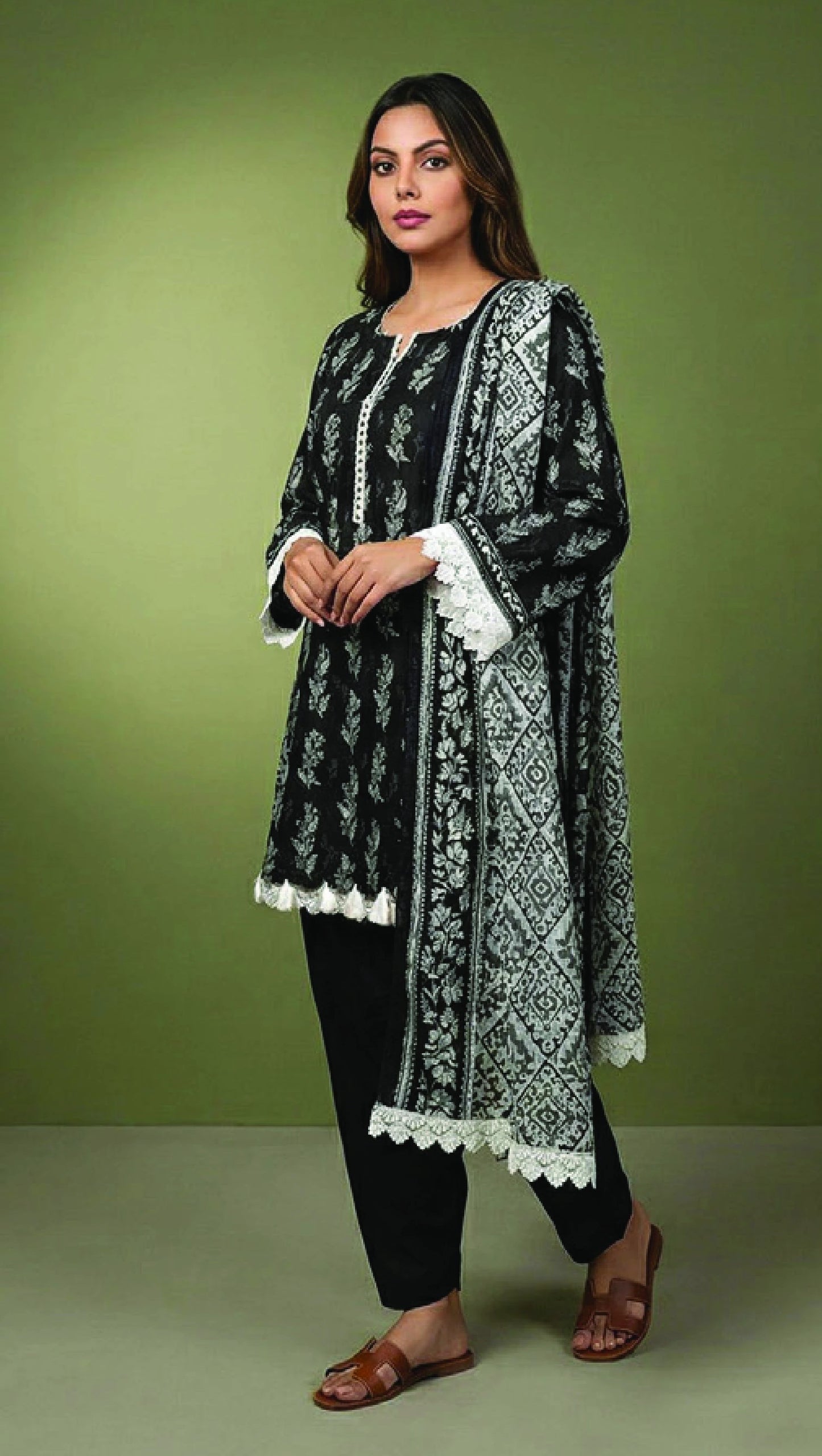 Digital Printed Lawn 3 PC Suit-ZR127