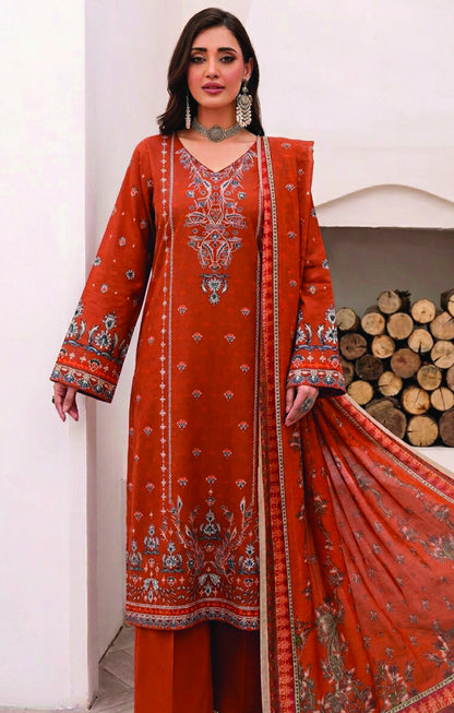 Digital Printed Lawn 3PC Suit-ZR196