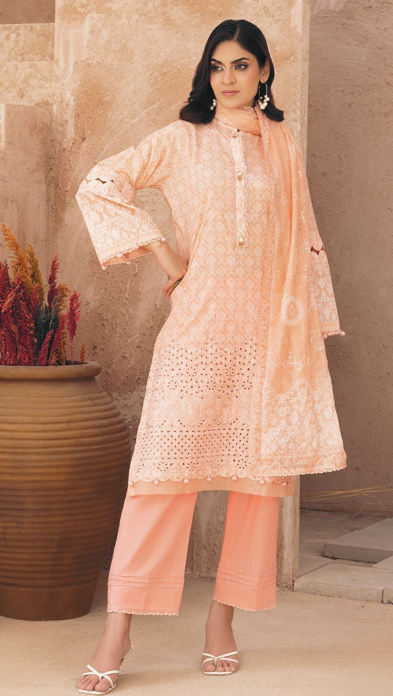 Embroidered Lawn 3PC Suit-ZR056