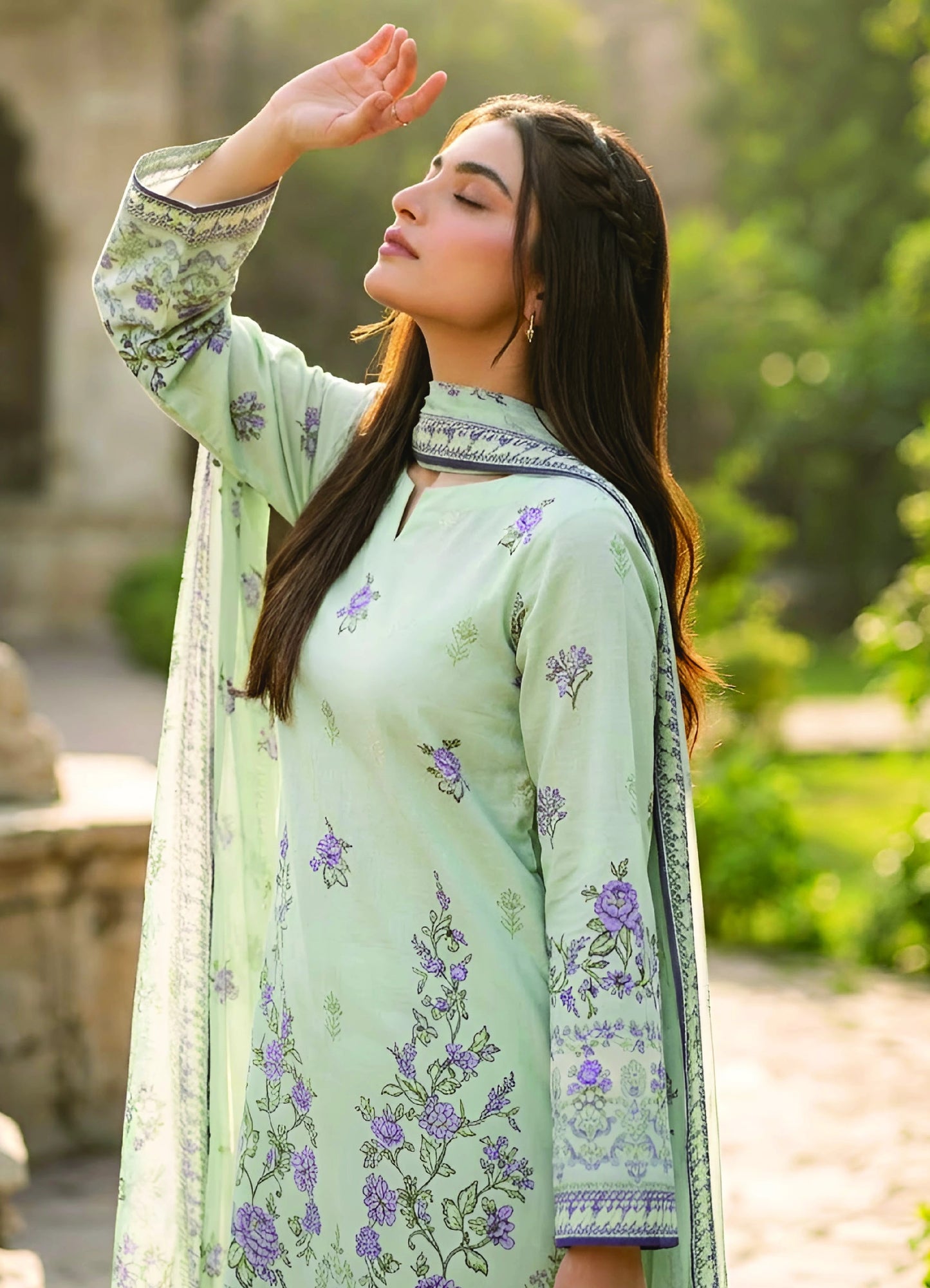 Digital Printed 3PC Lawn Suit-ZR122