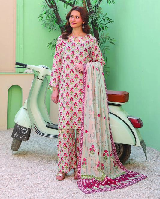 Printed Lawn 3PC-Stitched