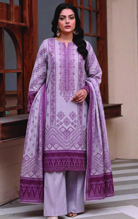 Digital Printed Lawn 3PC Suit-ZR195