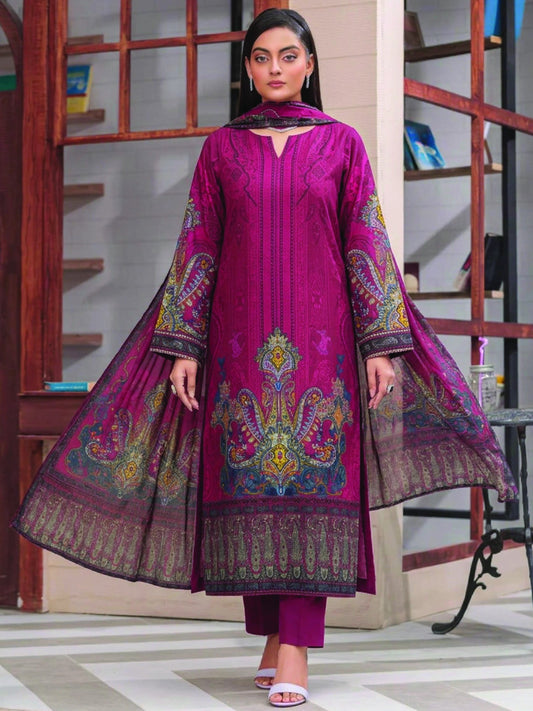 Digital Printed Lawn 3PC Suit-ZR194
