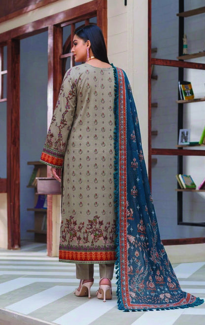 Digital Printed Lawn 3PC Suit-ZR193