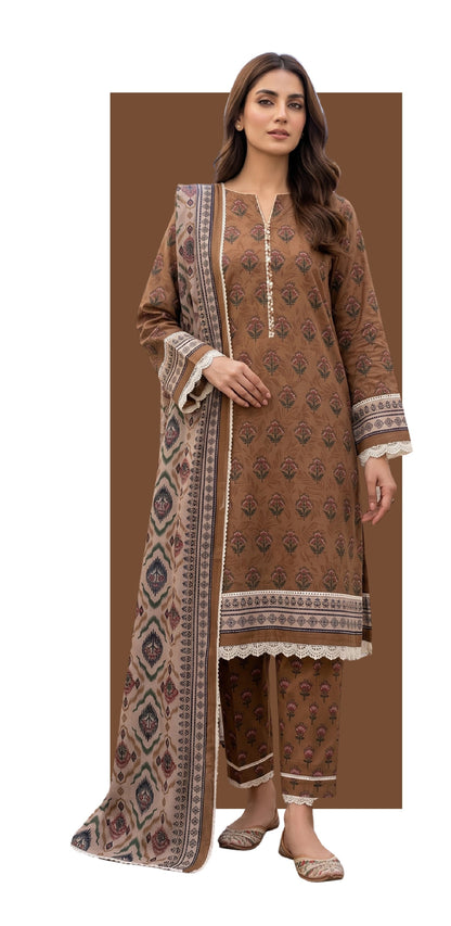 Printed Lawn 3 Piece Suit-ZR198