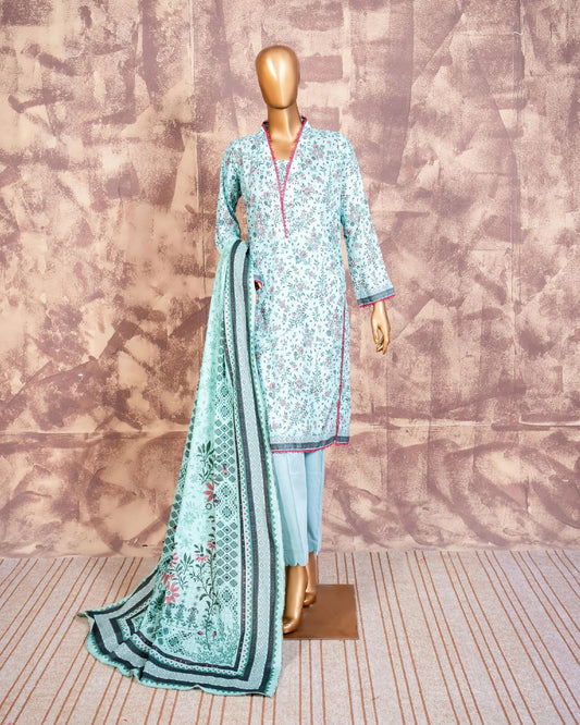 Printed Lawn 3PC Suit | Unstitched-ZR217