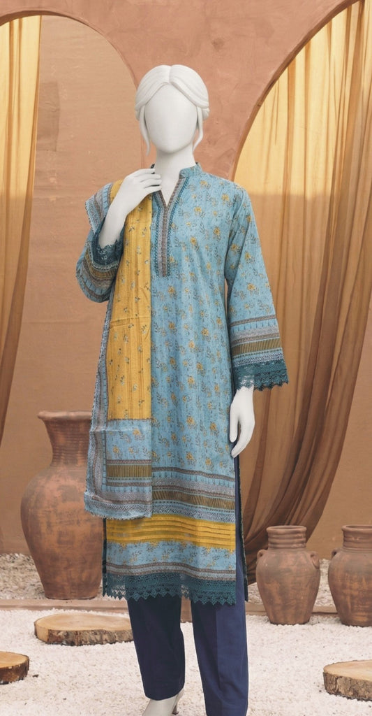 Printed Lawn 3PC Suit-ZR083