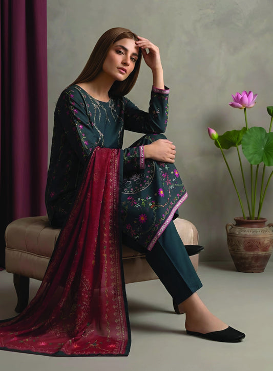 Digital Printed 3PC Lawn Suit-ZR123