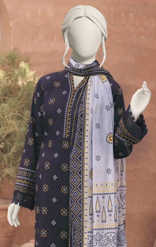 Printed Lawn 3PC Suit-ZR088