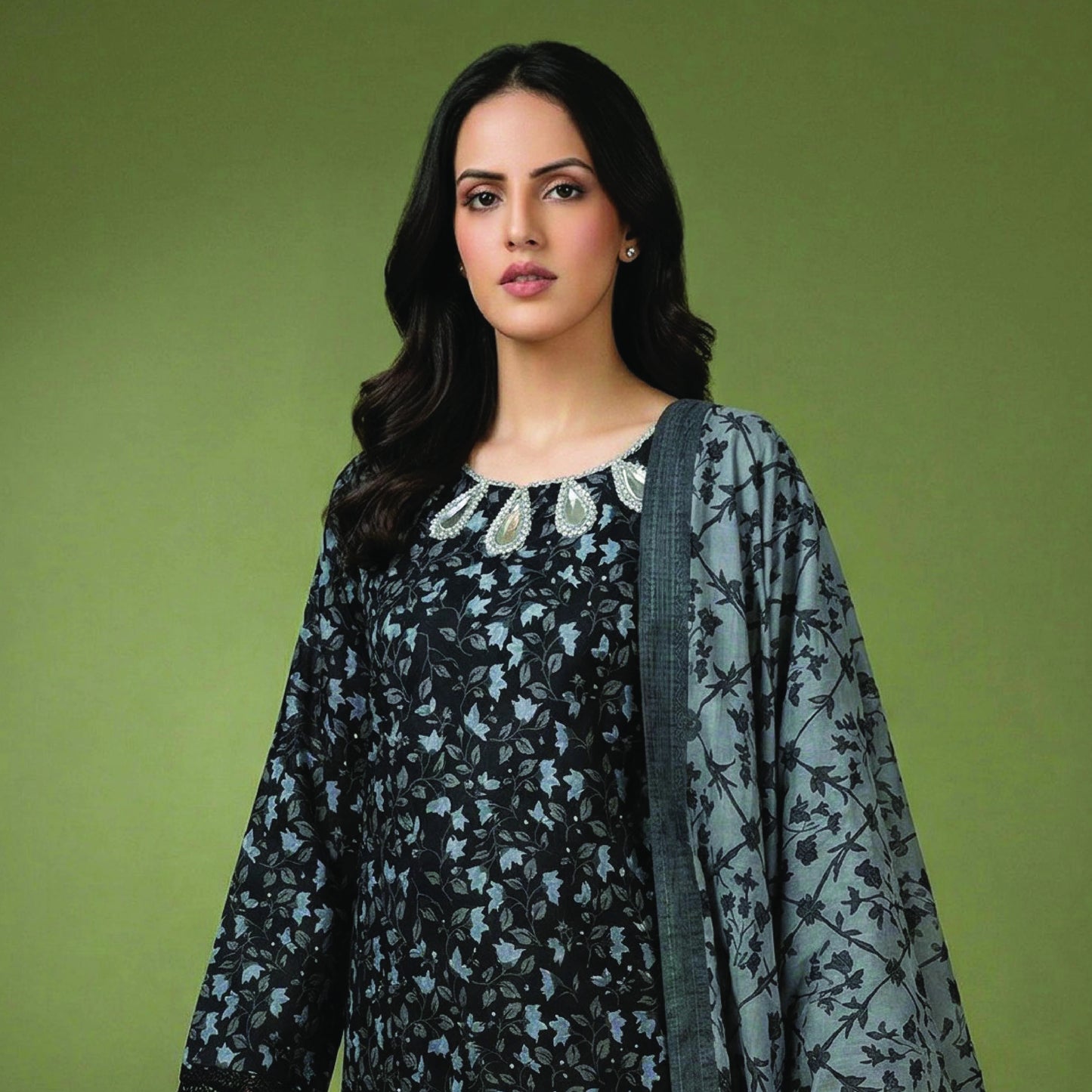 Digital Printed Lawn 3 PC Suit-ZR130