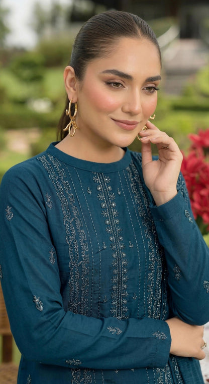 Embroidered Lawn 3 PC Suit-ZR134