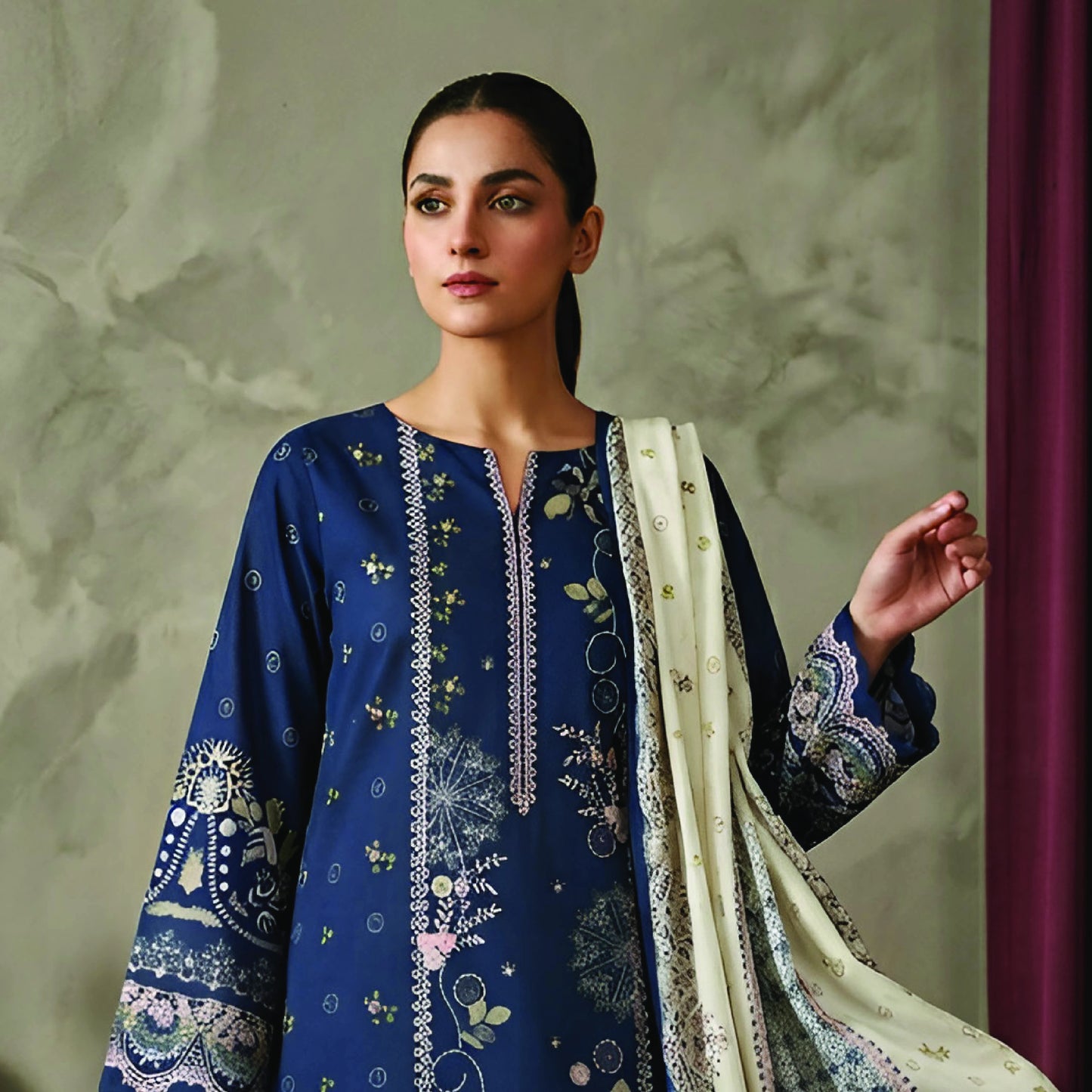 Digital Printed 3PC Lawn Suit-ZR115