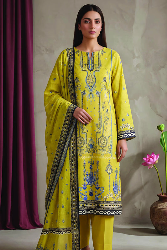 Digital Printed 3PC Lawn Suit-ZR114
