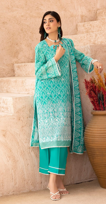 Embroidered Lawn 3PC Suit-ZR055