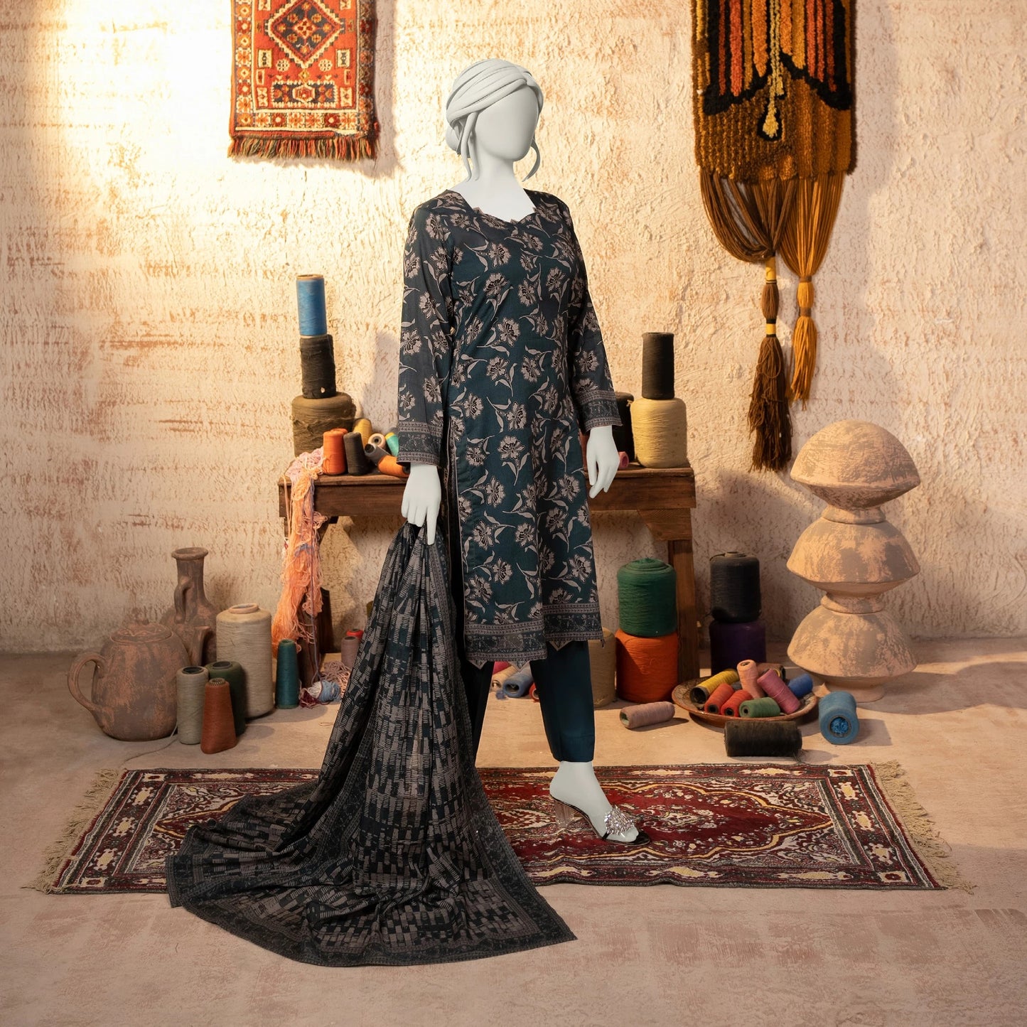 Digital Printed Lawn 3PC Suit-ZR152