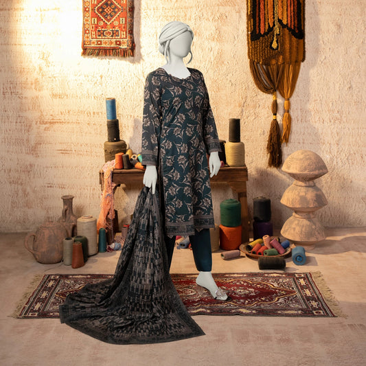 Digital Printed Lawn 3PC Suit-ZR152