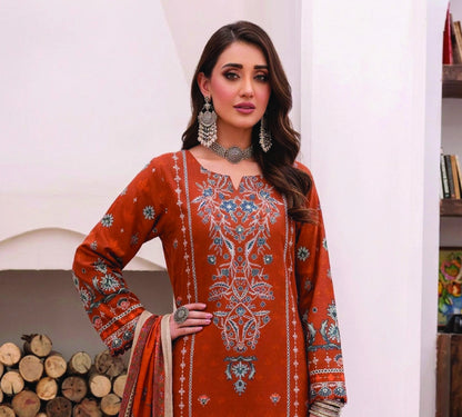 Digital Printed Lawn 3PC Suit-ZR196