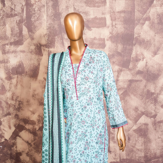 Printed Lawn 3PC Suit | Unstitched-ZR217
