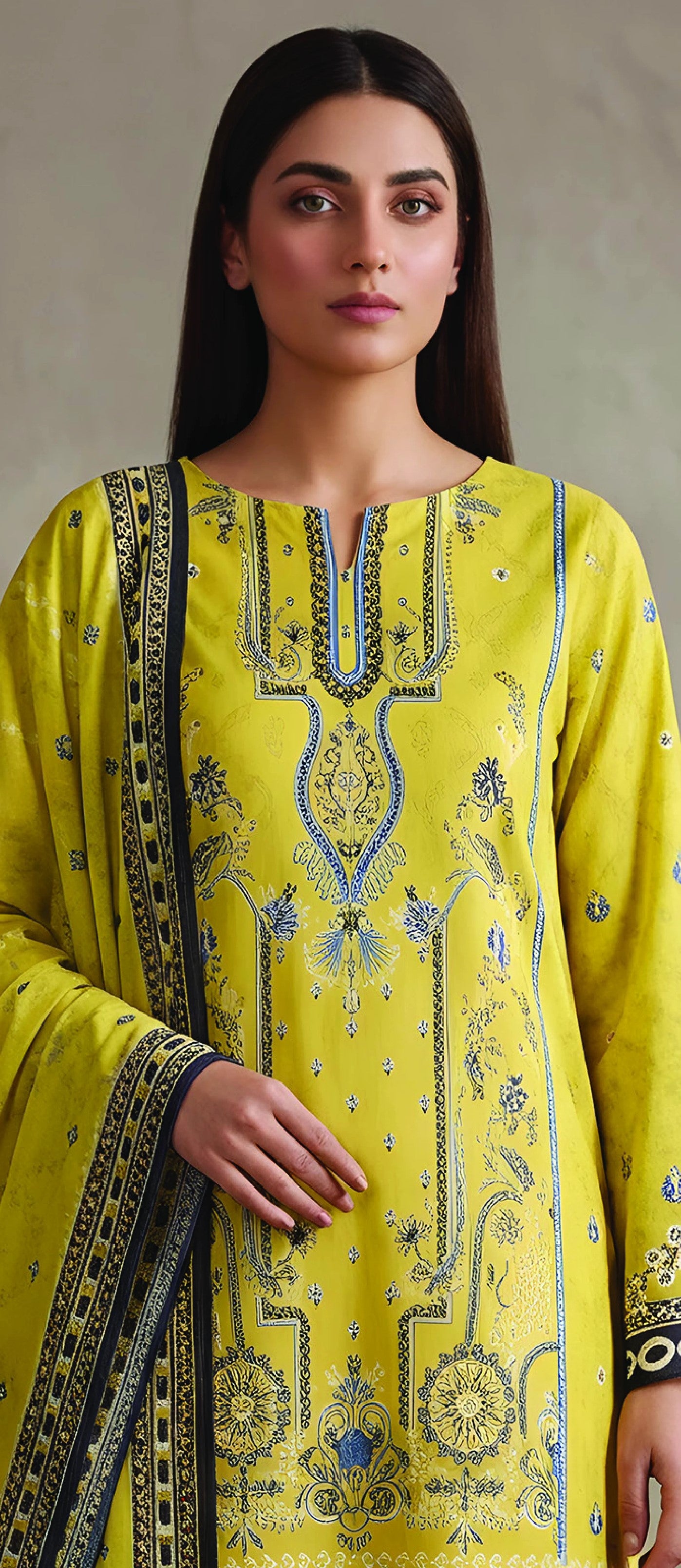 Digital Printed 3PC Lawn Suit-ZR114