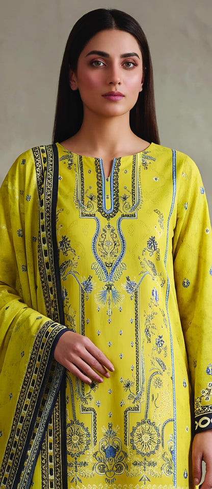Digital Printed 3PC Lawn Suit-ZR114