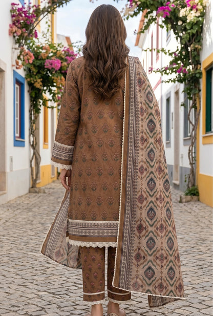 Printed Lawn 3 Piece Suit-ZR198