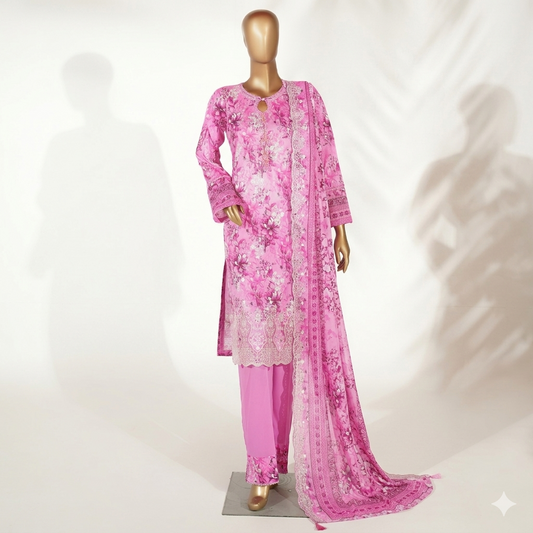 Embroidered Lawn 3PC Suit-ZR057