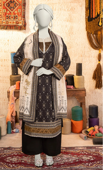 Digital Printed Lawn 3PC Suit-ZR153