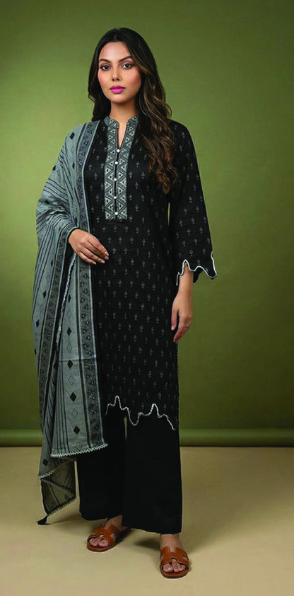 Digital Printed Lawn 3 PC Suit-ZR131