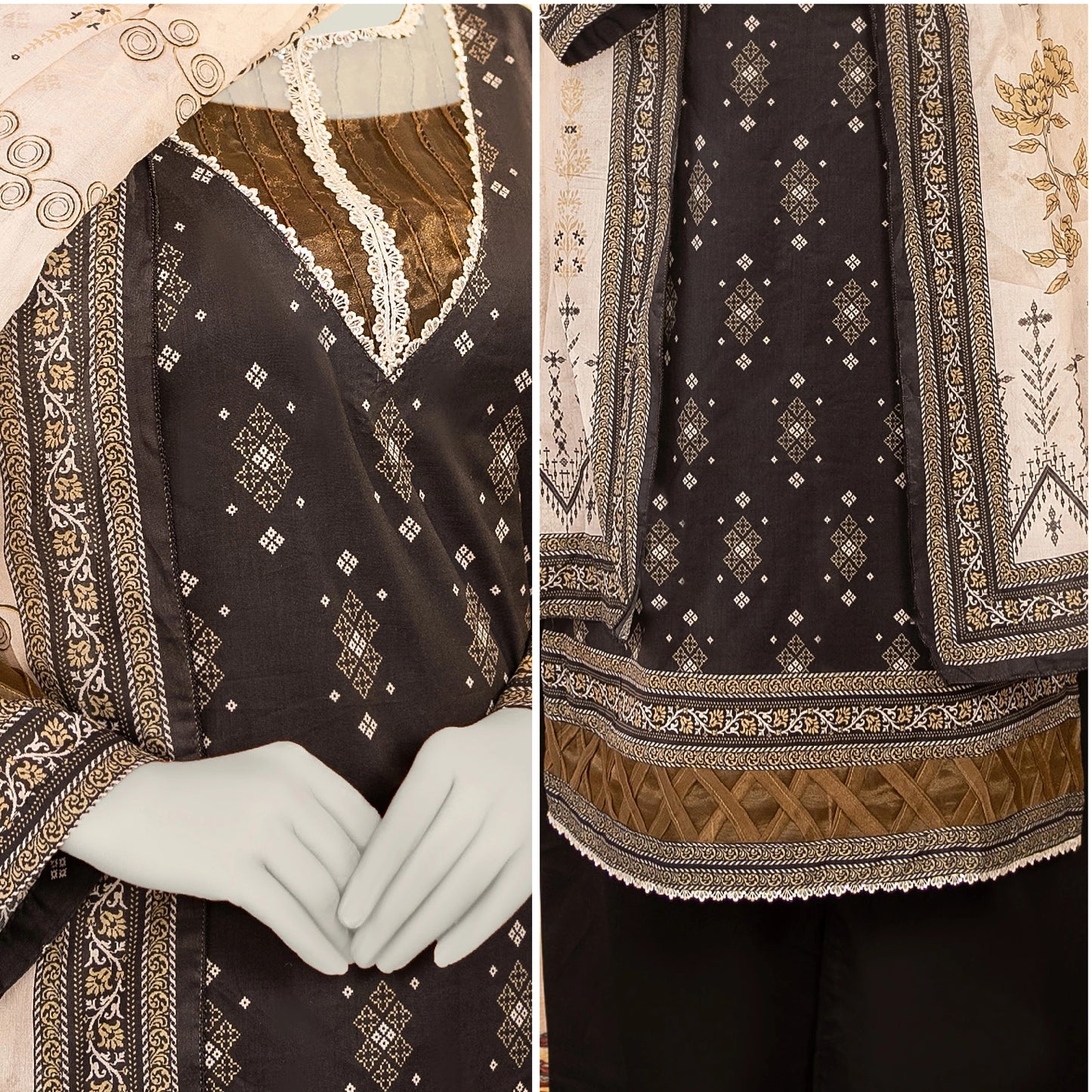 Digital Printed Lawn 3PC Suit-ZR153