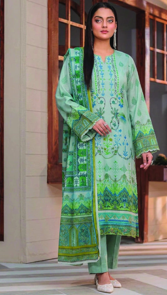 Digital Printed Lawn 3PC Suit-ZR190