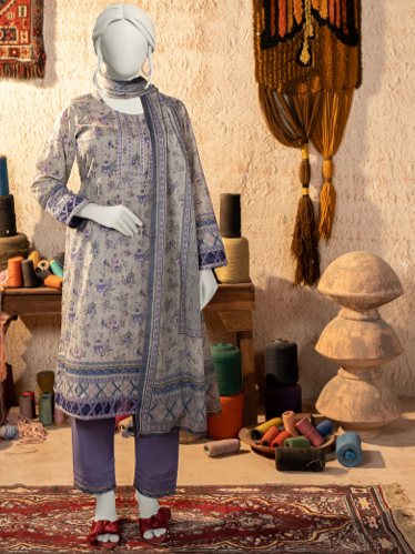 Digital Printed Lawn 3PC Suit-ZR151