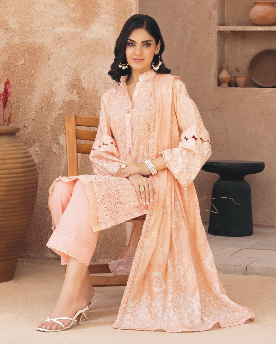 Embroidered Lawn 3PC Suit-ZR056