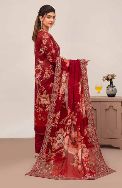Embroidered Lawn 3PC Suit-ZR144