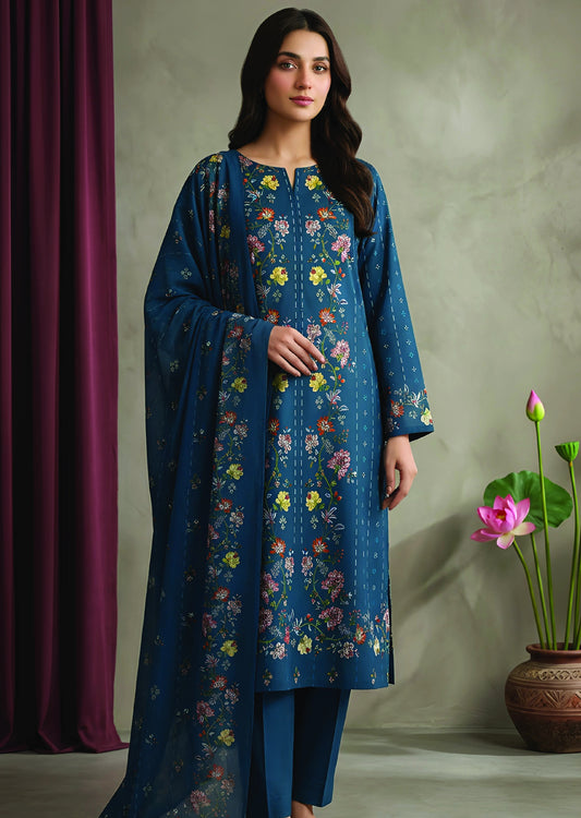 Digital Printed 3PC Lawn Suit-ZR116