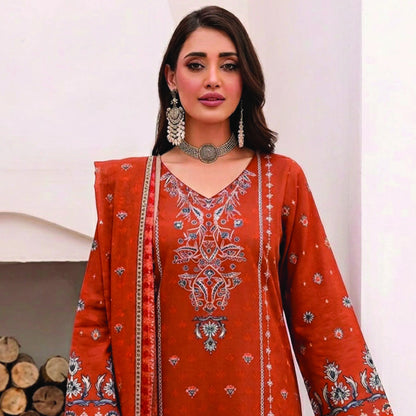 Digital Printed Lawn 3PC Suit-ZR196