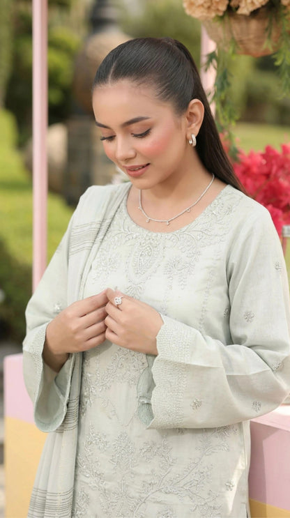 Embroidered Lawn 3 PC Suit-ZR139