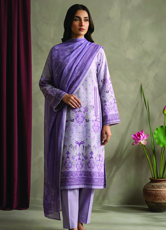 Digital Printed 3PC Lawn Suit-ZR121