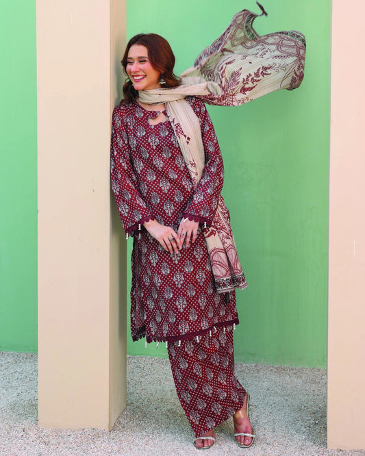 Printed Lawn 3PC-Stitched