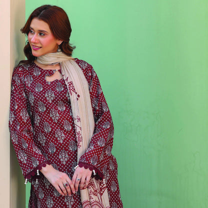 Printed Lawn 3PC-Stitched