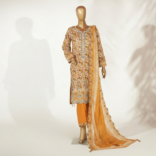 Embroidered Lawn 3PC Suit-ZR065