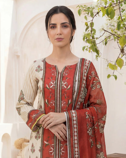 Printed Lawn 3PC-ZR040