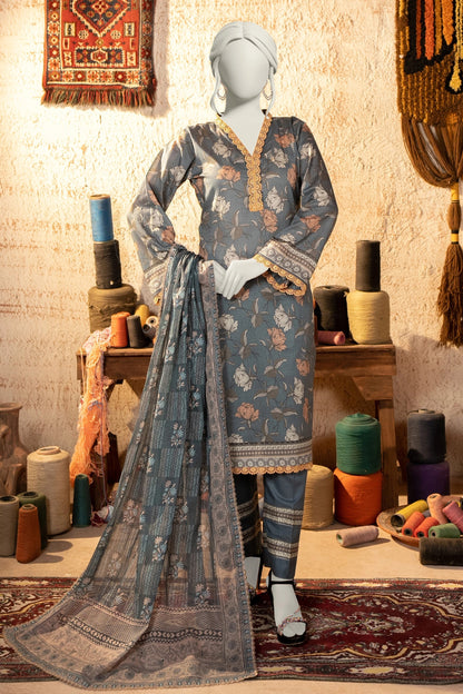 Digital Printed Lawn 3PC Suit-ZR154