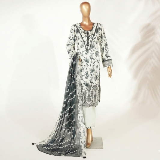 Embroidered Lawn 3PC Suit-ZR063