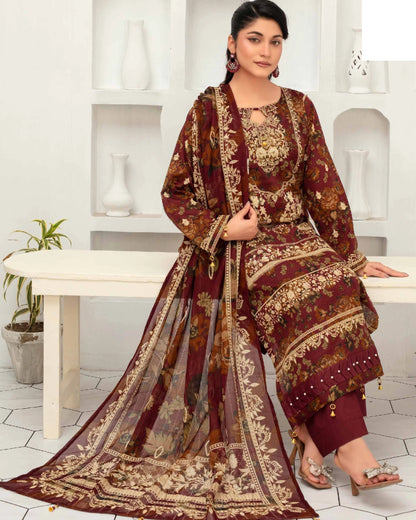 Digital Printed Lawn 3PC-ZR168